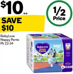 Woolworths BabyLove Nappy Pants offer