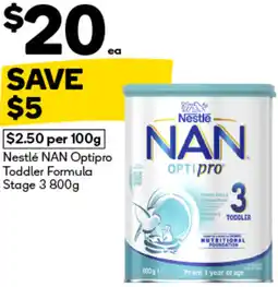 Woolworths Nestlé NAN Optipro Toddler Formula Stage 3 offer