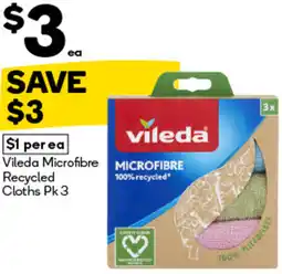Woolworths Vileda Microfibre Recycled Cloths offer