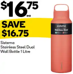 Woolworths Sistema Stainless Steel Dual Wall Bottle offer