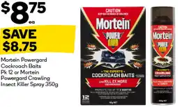 Woolworths Mortein Powergard Cockroach Baits or Mortein Powergard Crawling Insect Killer Spray offer