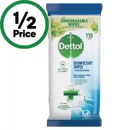 Woolworths Dettol Disinfectant Wipes Pk 110 offer