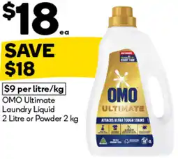 Woolworths OMO Ultimate Laundry Liquid 2 Litre or Powder offer