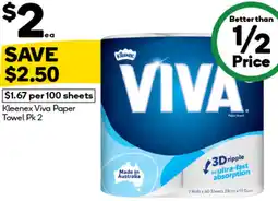 Woolworths Kleenex Viva Paper Towel offer