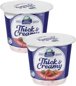 Coles Dairy Farmers Thick & Creamy Yoghurt 140g-150g offer