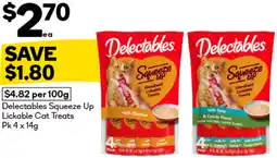 Woolworths Delectables Squeeze Up Lickable Cat Treats offer