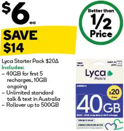 Woolworths Lyca Starter Pack offer