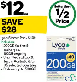 Woolworths Lyca Starter Pack offer