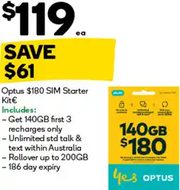 Woolworths Optus SIM Starter Kit offer