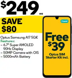 Woolworths Optus Samsung A17 offer