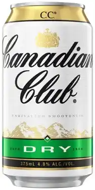 Coles Canadian Club & Dry Cans 6x375mL offer