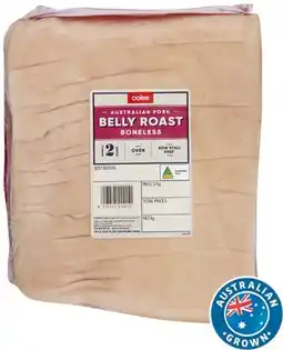 Coles Coles Australian Pork Belly Roast Boneless offer
