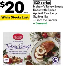 Woolworths Ingham's Turkey Breast Roast with Spiced Apple & Cranberry Stuffing offer