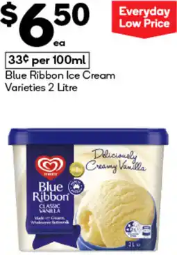 Woolworths Blue Ribbon Ice Cream offer