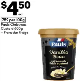 Woolworths Pauls Christmas Custard offer