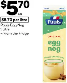 Woolworths Pauls Egg Nog offer
