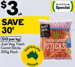 Woolworths Just Veg. Fresh Carrot Sticks offer