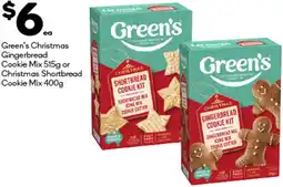 Woolworths Green's Christmas Gingerbread Cookie Mix or Christmas Shortbread Cookie Mix offer