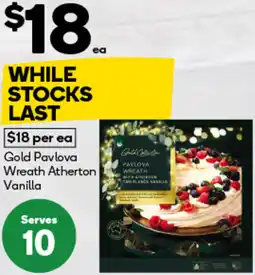 Woolworths Gold Pavlova Wreath Atherton Vanilla offer