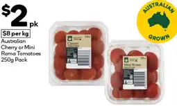 Woolworths Australian Cherry or Mini Roma Tomatoes offer