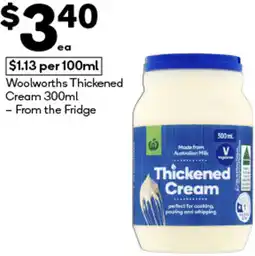 Woolworths Woolworths Thickened Cream offer