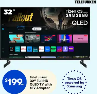 Woolworths Telefunken 32" Full HD QLED TV with 12V Adapter offer