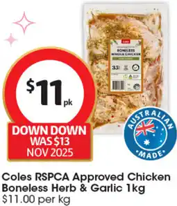 Coles Coles Chicken Boneless Herb & Garlic offer
