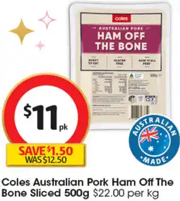 Coles Coles Australian Pork Ham Off The Bone Sliced offer