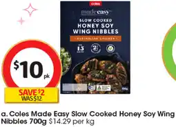 Coles Coles Made Easy Slow Cooked Honey Soy Wing Nibbles offer