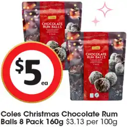 Coles Coles Christmas Chocolate Rum Balls offer