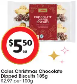 Coles Coles Christmas Chocolate Dipped Biscuits offer