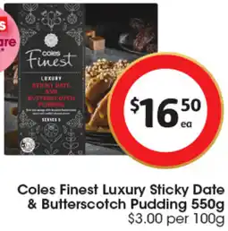 Coles Coles Finest Luxury Sticky Date & Butterscotch Pudding offer