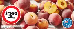 Coles Australian White or Yellow Peaches offer