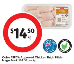 Coles Coles rspca approved chicken thigh fillets large pack offer