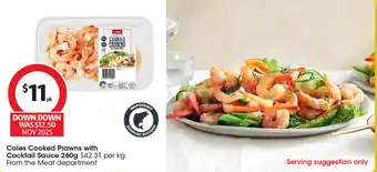 Coles Cooked Prawns with Cocktail Sauce