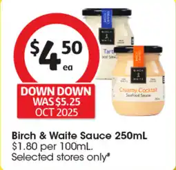 Coles Birch & Waite Sauce offer