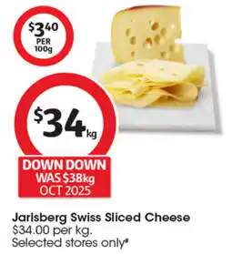Coles Jarlsberg Swiss Sliced Cheese offer