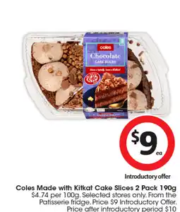 Coles Coles Made with Kitkat Cake Slices offer