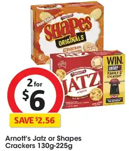 Coles Arnott's Jatz or Shapes Crackers offer