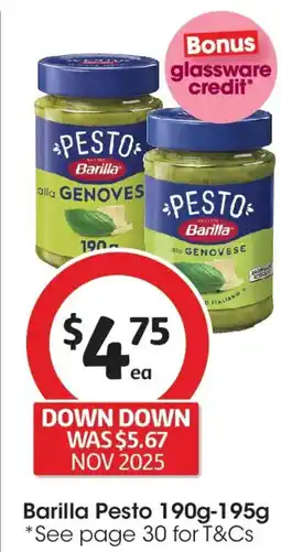 Coles Barilla Pesto offer
