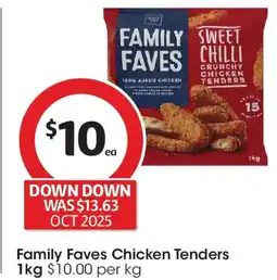 Coles Family Faves Chicken Tenders offer