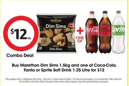 Coles Buy Marathon Dim Sims and one of Coca-Cola, Fanta or Sprite Soft Drink offer
