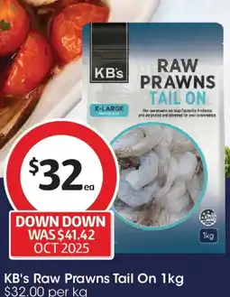Coles KB's Raw Prawns Tail On offer