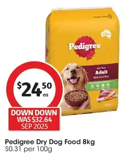 Coles Pedigree Dry Dog Food offer