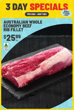 IGA Australian whole economy beef rib fillet offer