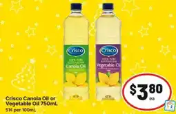 IGA Crisco Canola Oil or Vegetable Oil offer