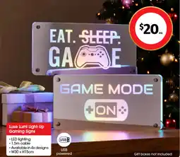 Coles Luxe Lumi Light-Up Gaming Signs offer