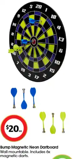 Coles Bump Magnetic Neon Dartboard offer