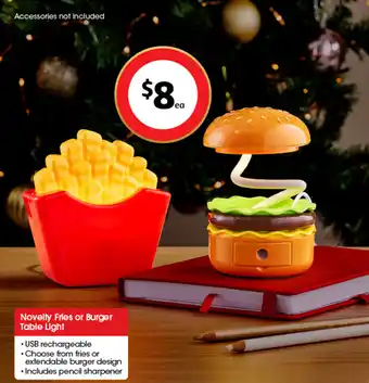 Novelty Fries or Burger Table Light