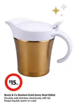 Coles Room & Co Brushed Gold Gravy Boat offer